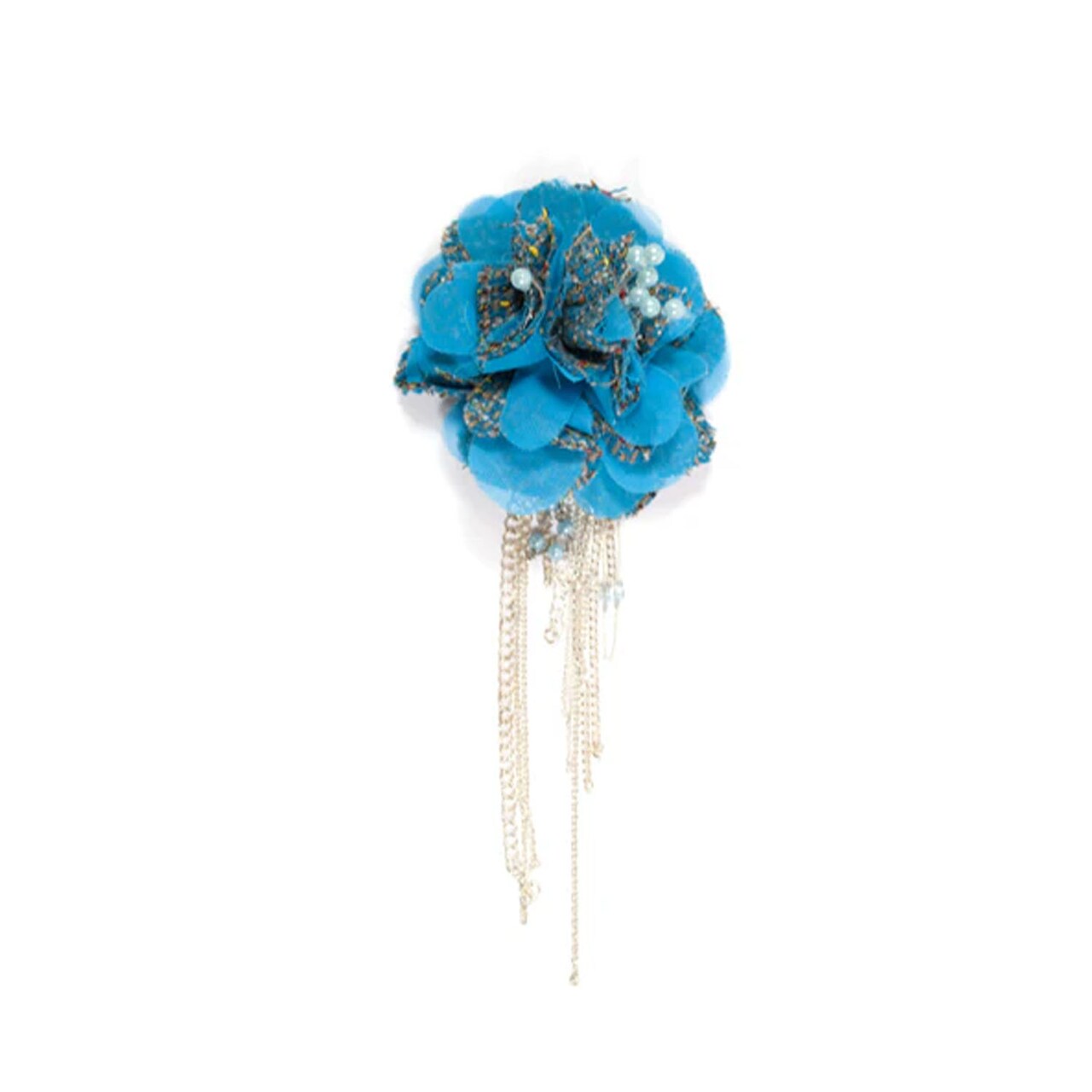 Organza Floral Piece with Dangling Chain for Dresses Accessories Costumes